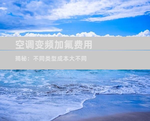 空调变频加氟费用揭秘：不同类型成本大不同