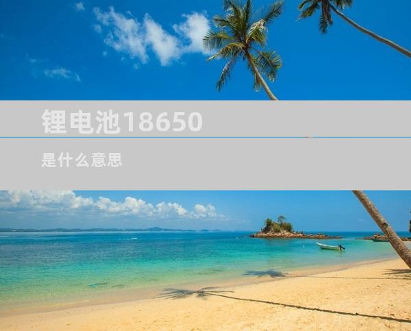 锂电池18650是什么意思