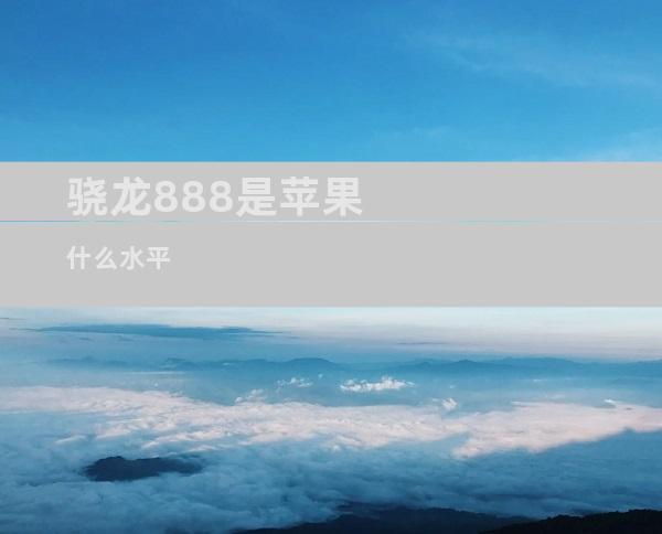 骁龙888是苹果什么水平