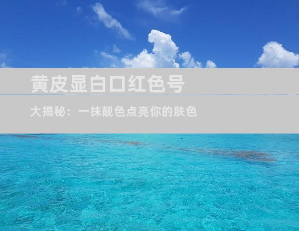 黄皮显白口红色号大揭秘：一抹靓色点亮你的肤色